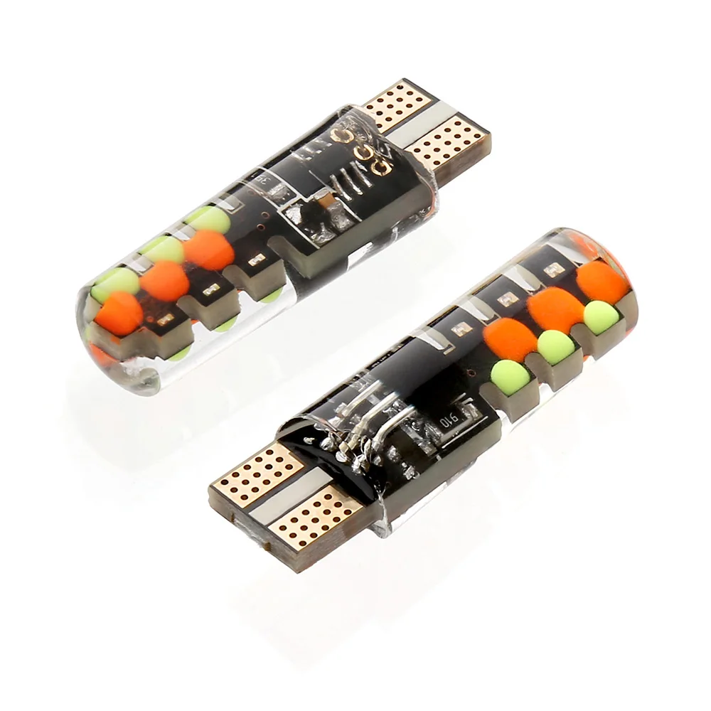 Автомобильный T10 W5W 12V RGB светодиодный Атмосфера фонаря ламповый патрон
