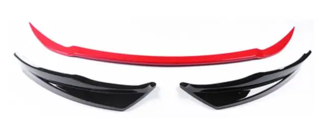 FRONT LIP RED АБС-пластик краска передней губы и задний багажник спойлер диффузор бампер Защитная крышка для TOYOTA CHR CH-R - Цвет: FRONT LIP RED