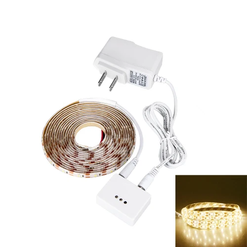 Whole Sale US Plug Светодиодная лента с датчиком движения, 1 м, 2 м, 3 м, 4 м, 5 м, Светодиодная лента с сенсорным переключателем, DC 12 В, адаптер питания под шкаф, ночной Светильник - Испускаемый цвет: Whole Sale US Plug