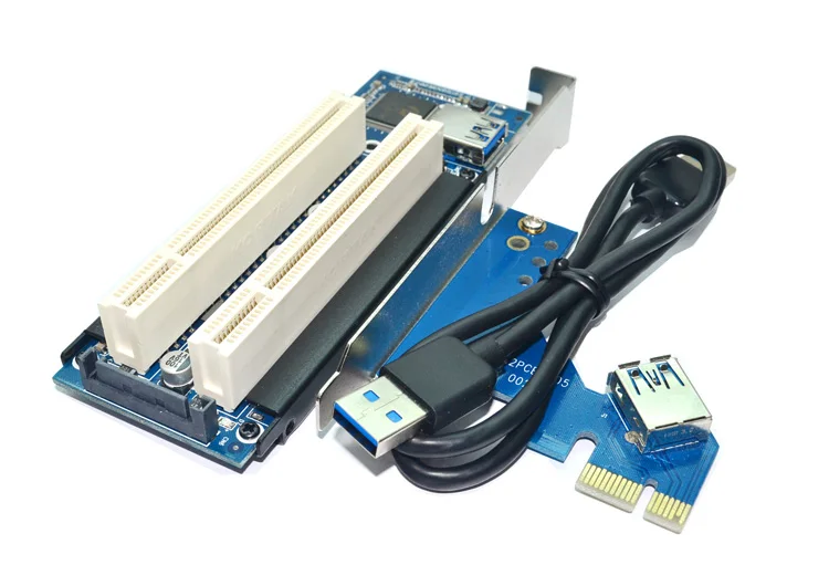 Плата расширения Pci E для настольного ПК с двумя слотами PCI USB 3 0 к адаптер карта Add