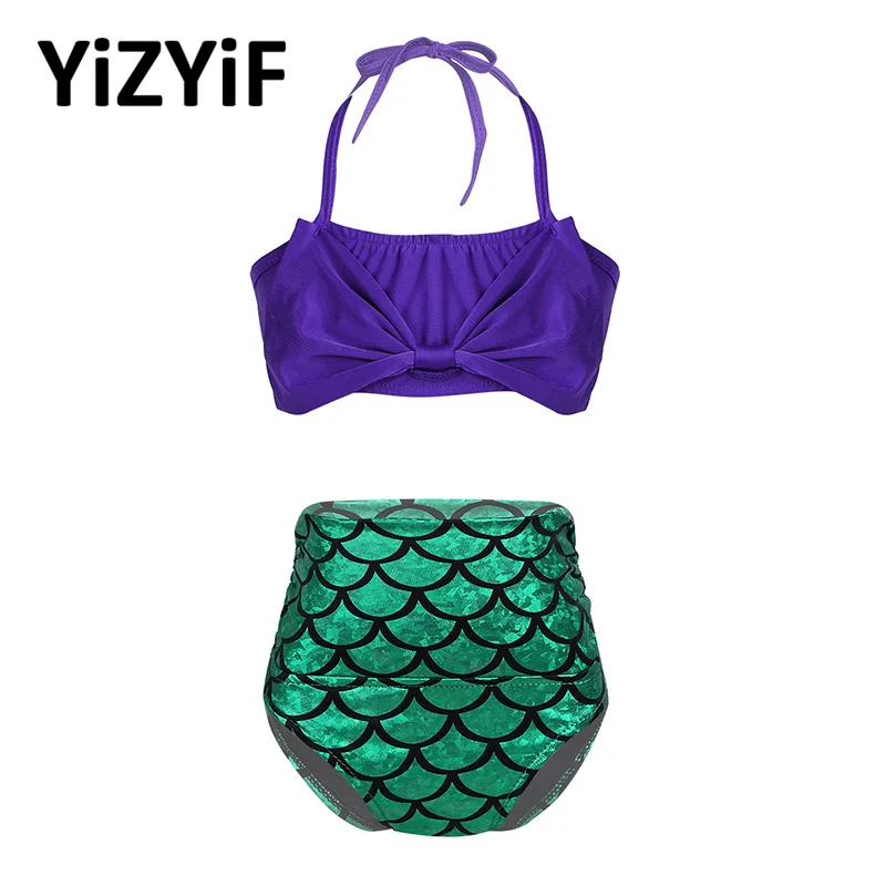 Купальный костюм для девочек из 2 предметов танкини купальный Русалочки детский