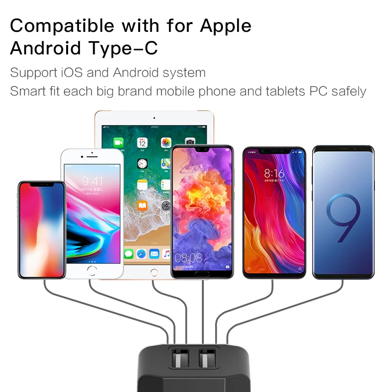 PZOZ USB зарядное устройство 2a Быстрая зарядка для путешествий адаптер с европейской вилкой портативное настенное зарядное устройство кабель для мобильного телефона двойной usb США штекер зарядное устройство