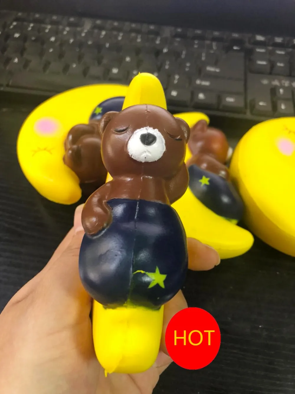 Новый большой jumbo милый Kawaii мягкий медведь Луна сжимающиеся болотного цвета