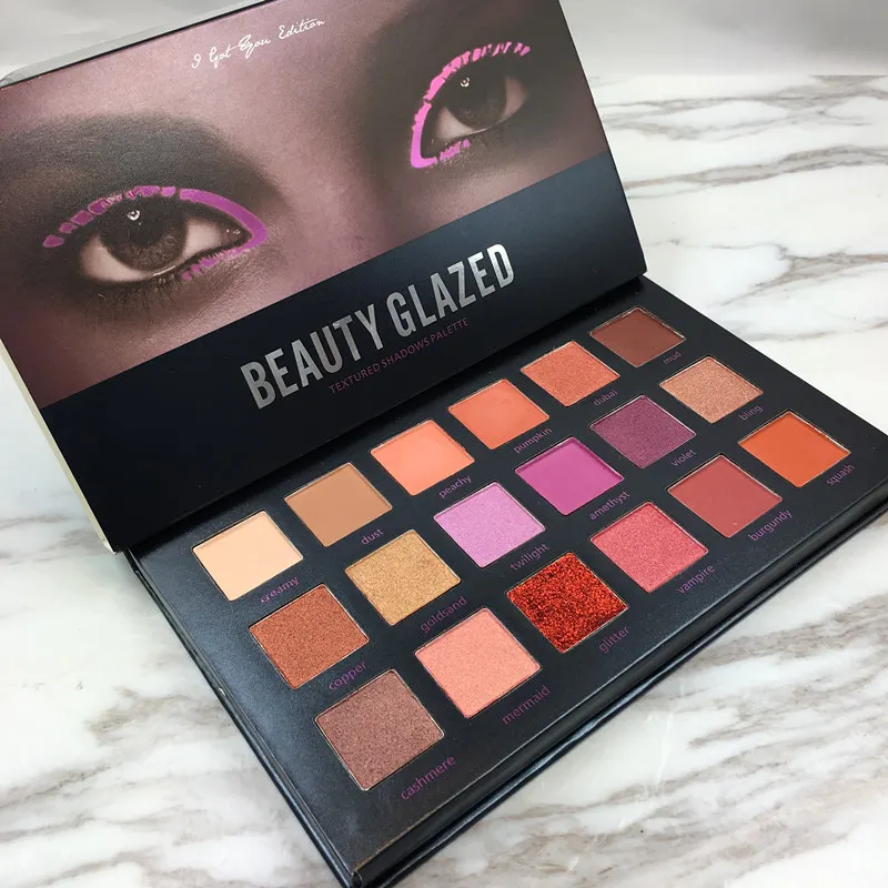 Beauty Glazed макияж 18 оттенков тени для век Палитра матовые алмазные блестящие в одной