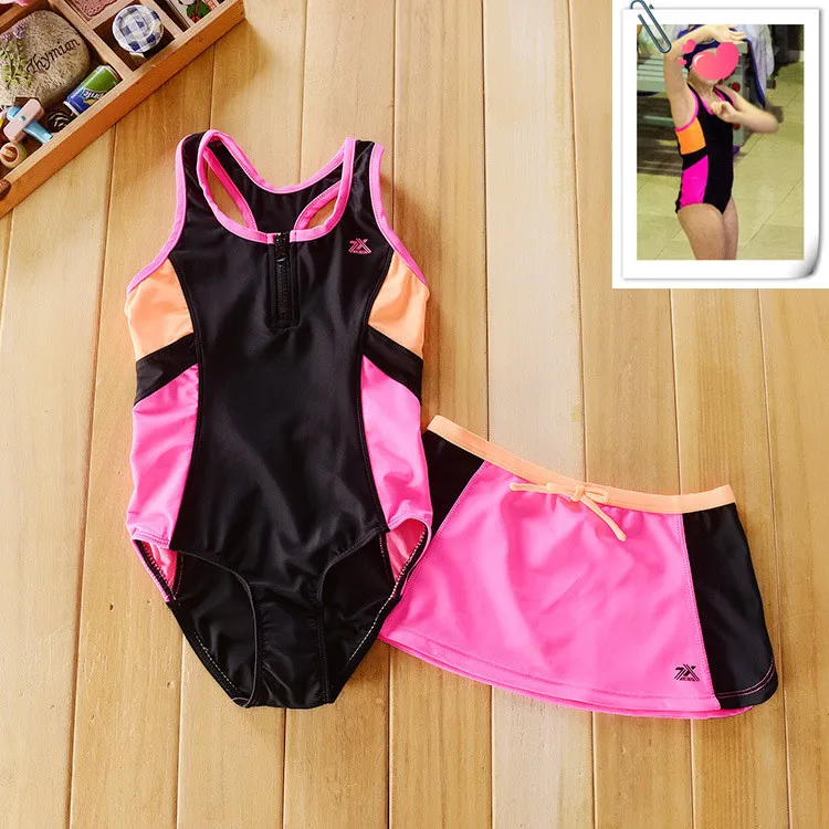 7-16Y дети девочки купальники установить летний девочек девушки один купальник