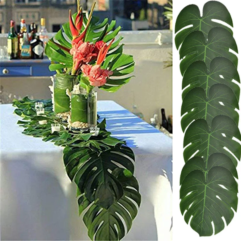 Искусственные растения Monstera пластиковые тропические листья пальмы для свадьбы дома и сада украшения фотографии декоративные листья