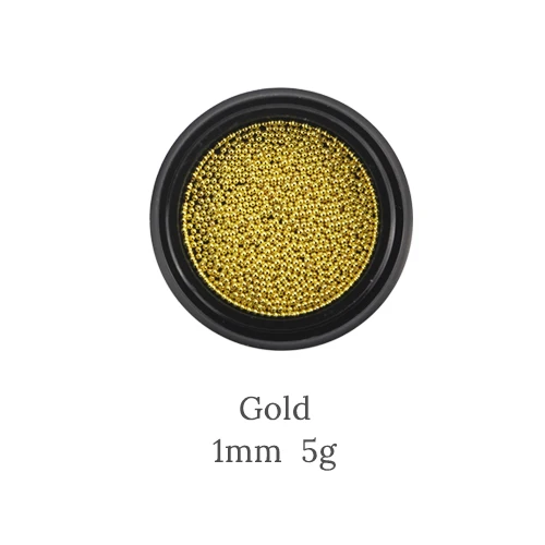 GZ4 1mm Gold 0,8 мм-1 мм 3d металлический Micro Бусины Нержавеющая сталь рисунки на ногтях шарики для лака для ногтей, Золотой Серебряный ноготь бисера украшения шпильки - Цвет: GZ4 1mm Gold