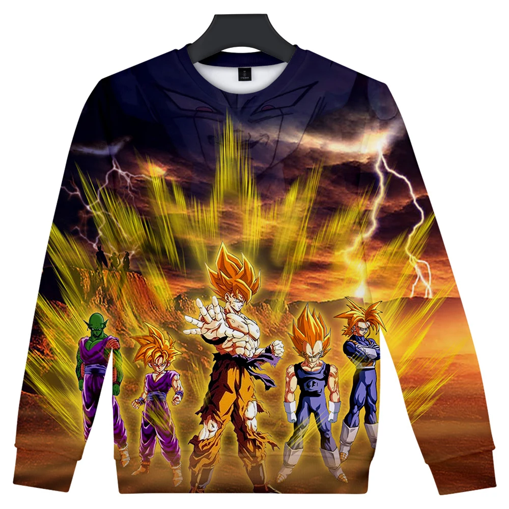 Lucky Friday Dragon Ball Super Saiyan Streetwear Hoodies men O-Neck Long Sleeve Cotton Harajuku Goku weatshirt Spring sweatshirt | Мужская
