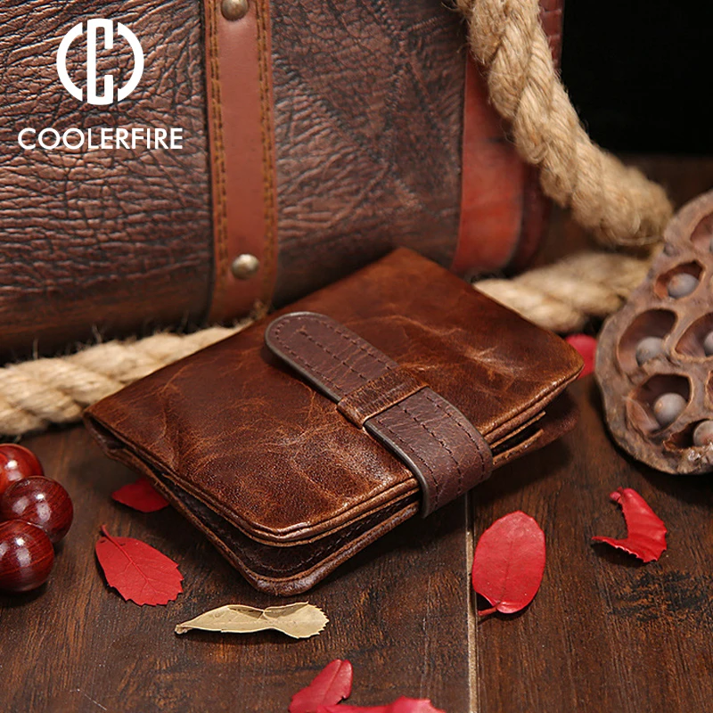 New Men Long Short Wallets Brown Bifold Wallet Mens Brand Leather Card Holder Money Cash Wallet Purses Pockets PJ092