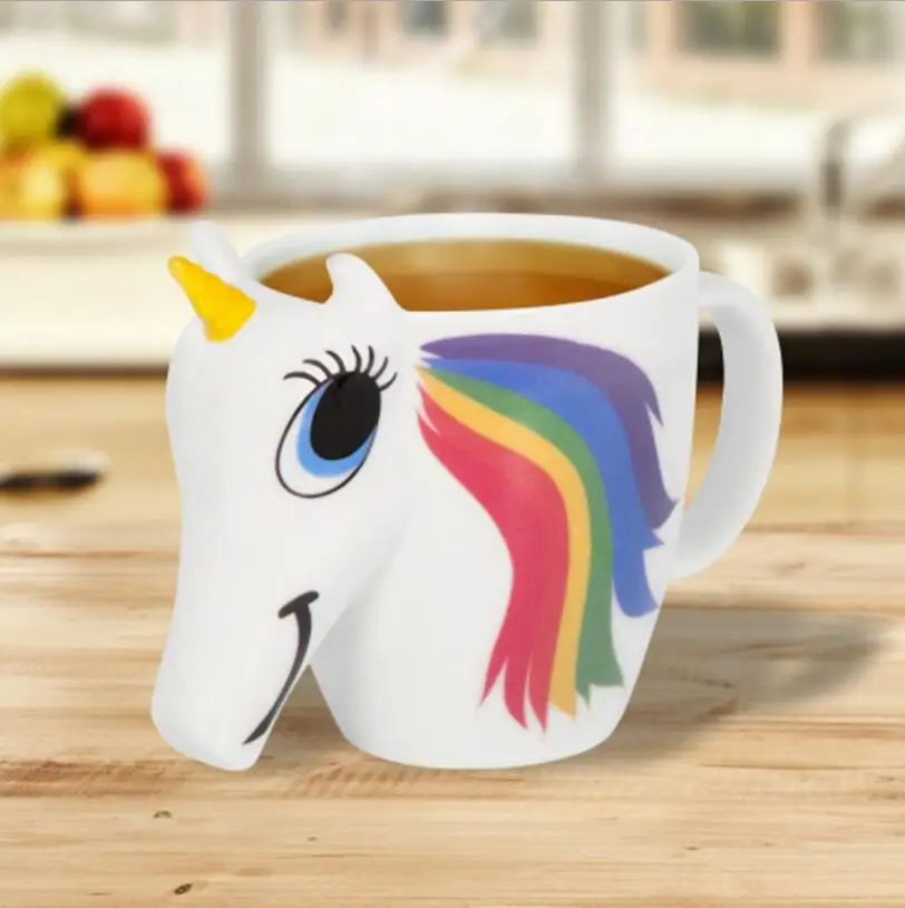 Мультфильм 3D Единорог кружка Dis Цвет ation чашки Керамика Кофе креативные милые