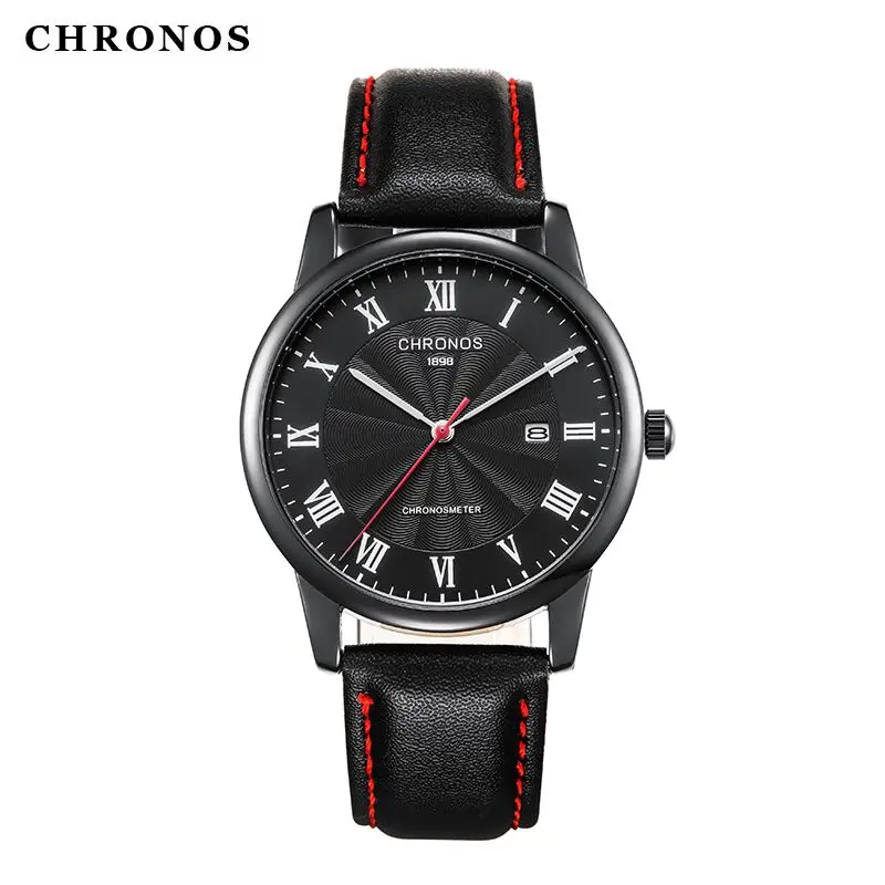 Топ бренд класса люкс CHRONOS мужские часы кварцевые для мужчин Дата