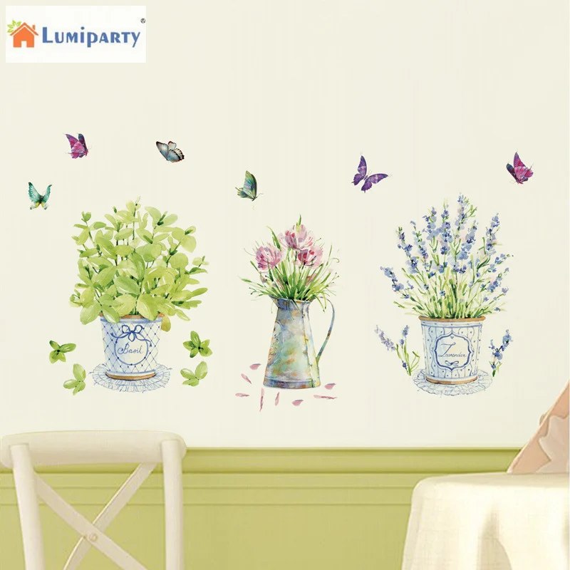 LumiParty DIY 60*90 см водонепроницаемые ПВХ наклейки на стену домашний Декор цветочные