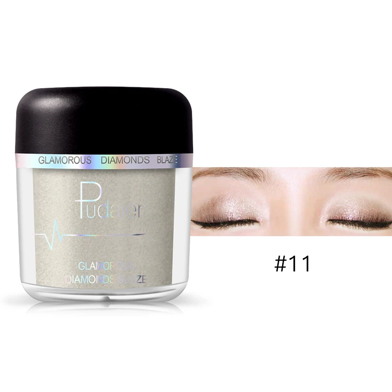 color 11 Pudaier 1 шт. 28 цветов Тени для век порошок блестящие тени для век Палетка для макияжа металлическая Водонепроницаемая Мерцающая Косметика Красота - Цвет: color 11