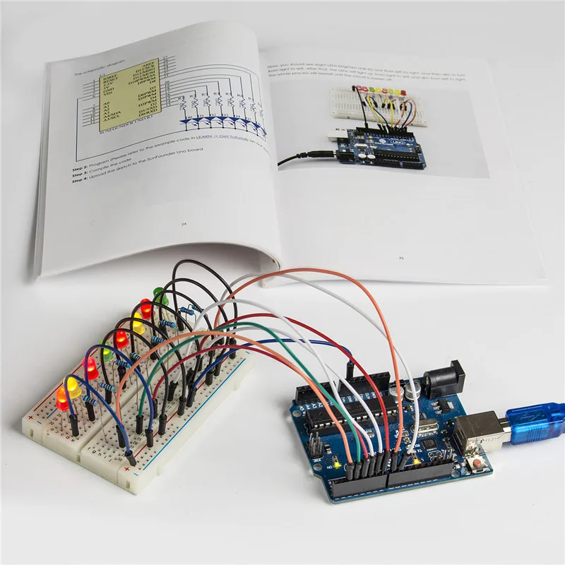 SunFounder 12 проектов Набор для начинающих чтобы узнать Arduino LCD 1602 стартовый набор V2.0 с