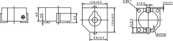 Прямая с фабрики: SMD СМД зуммер, HN1305B, 3 в, 5 В, 12 В, непрерывный звуковой, активный зуммер