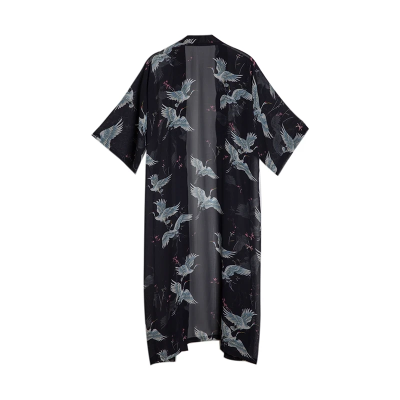 Женское японское кимоно yukata кардиган модная блузка с длинным рукавом в