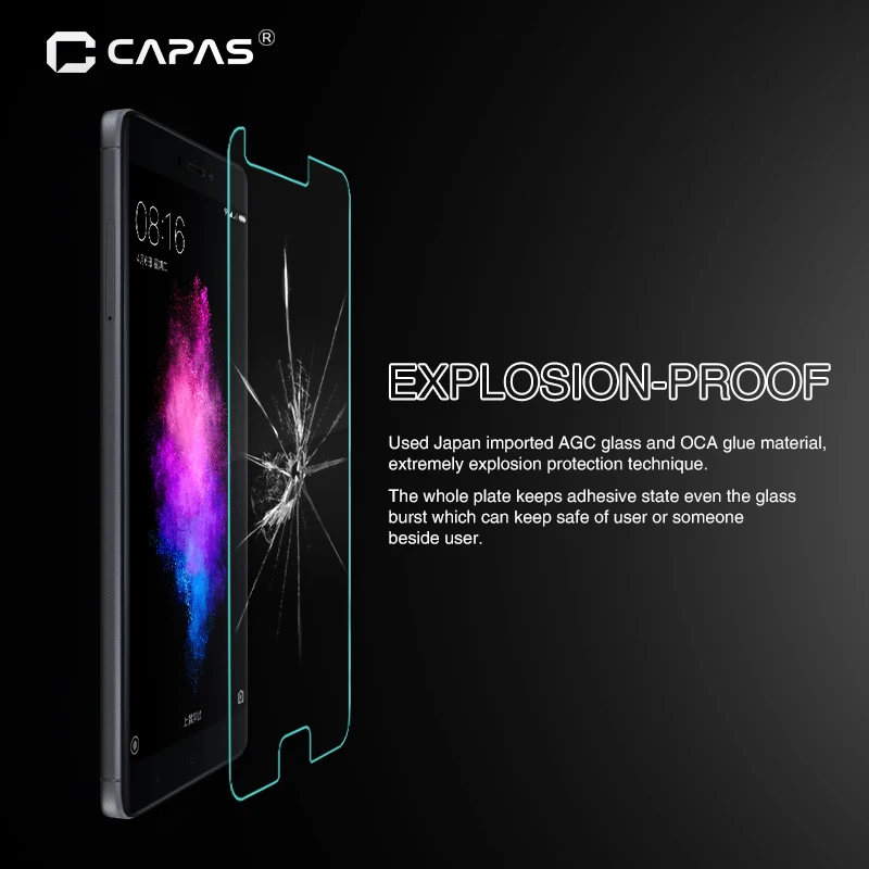 2pcs CAPAS For Zenfone 4 ZE554KL Tempered Glass Screen Zenfone4 Protector Explosion proof Protective Film LCD Guard | Мобильные