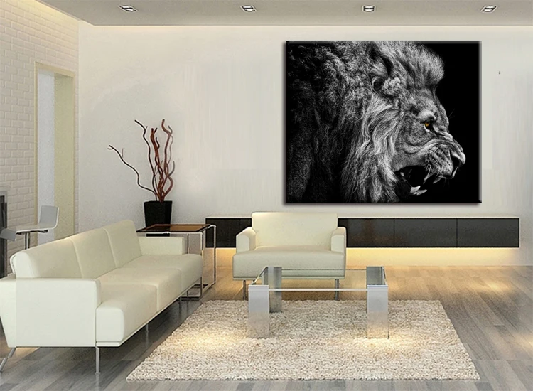 1 шт./компл. HD печать животных Мужской Лев настенная живопись холст декор комнаты