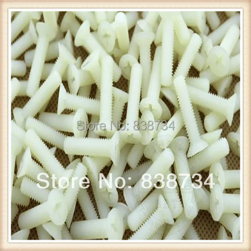 

1000pcs China factory flat phillips countersunk m4*15 nylon flat screw