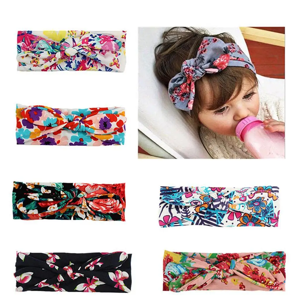 None Hair Style Band Children Kids Bowknot Bohemia Wrap Floral Headband Print Knot | Детская одежда и обувь