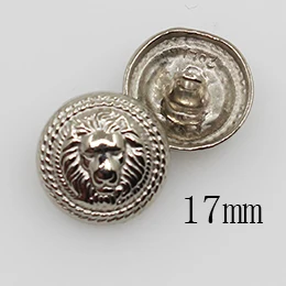 17mm 10 шт., серебряный цвет, металлические кнопки в стиле льва, аксессуары для одежды, пальто, материалы для свадьбы, Швейные аксессуары - Цвет: 17mm
