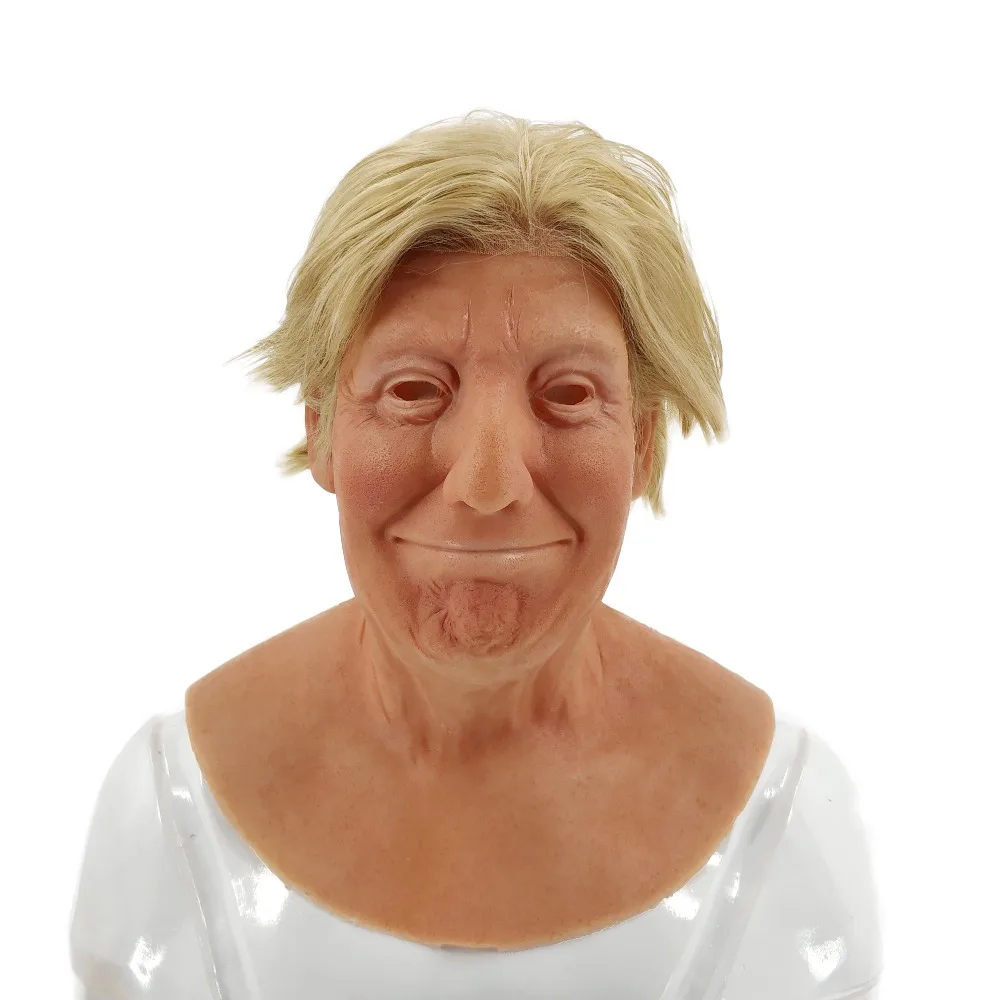 Реалистичные косплэй вечерние силиконовая маска Дональд Трамп с париком для