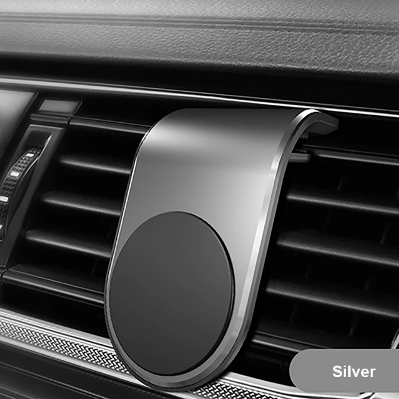Silver Универсальный магнитный автомобильный держатель для телефона в автомобиле, магнитное крепление, свободный угол, поддержка вентиляционного отверстия для смартфона, автомобильная поддержка мобильного телефона - Цвет: Silver