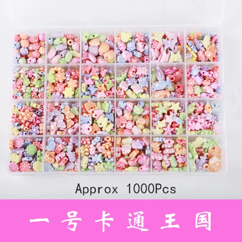 1000Pcs 500 шт./лот с разноцветными бусинами игрушки Детский браслет ожерелье комплект ювелирных изделий обучающая игрушка для детей juguete hacer pulseras - Цвет: 1000Pcs