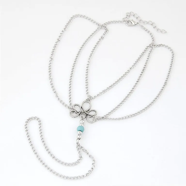 RAVIMOUR Винтажный серебряный цвет браслет на лодыжку ювелирные изделия для ног