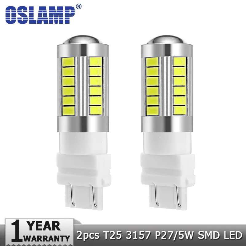 Автомобильный светодиодный светильник Oslamp T25 2 шт. 3157 P27/5 Вт 6500 К автомобильная