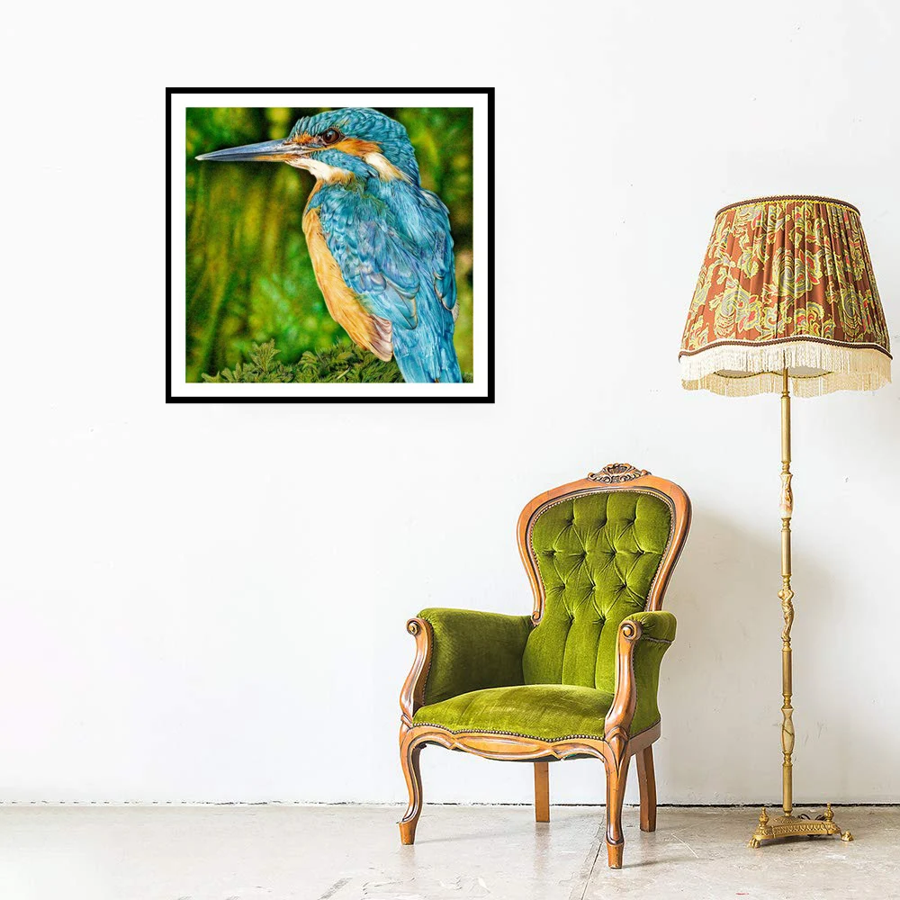 5D полноразмерная/круглая алмазная живопись сделай сам Птица KingFisher 3D вышивка