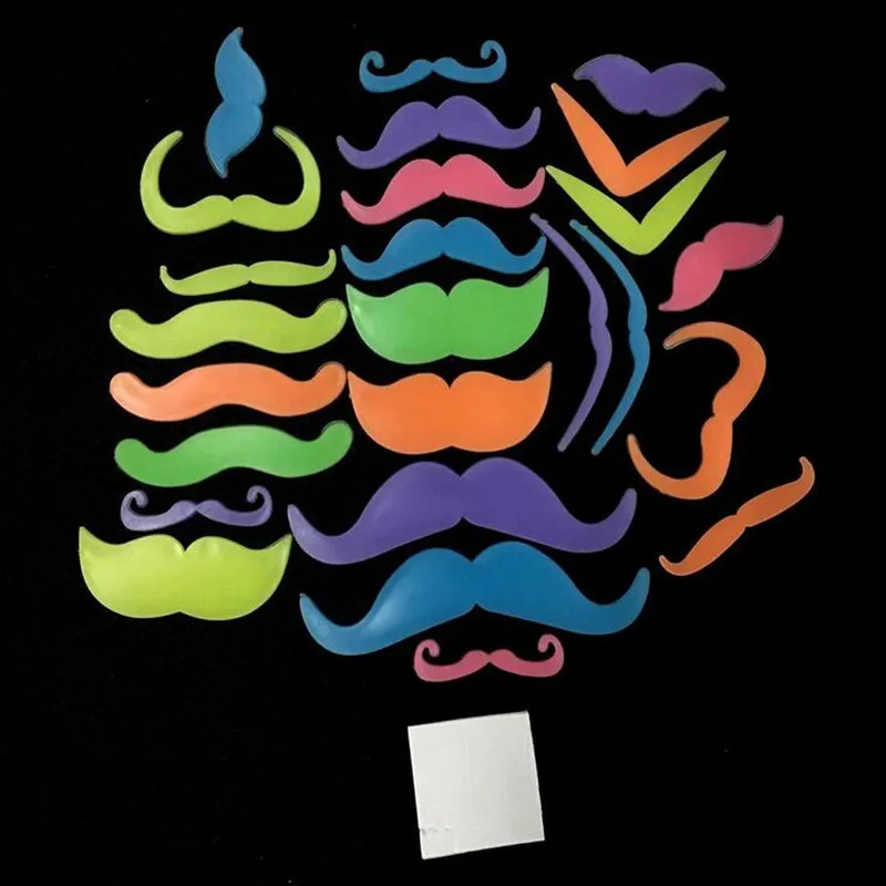 25 шт./лот светящиеся усы борода настенные наклейки декорации вечерние свадебные