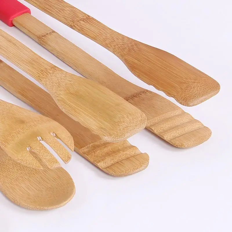 Бамбук Еда тостер щипцы деревянный салат торт снэк clip сцепление силиконовые
