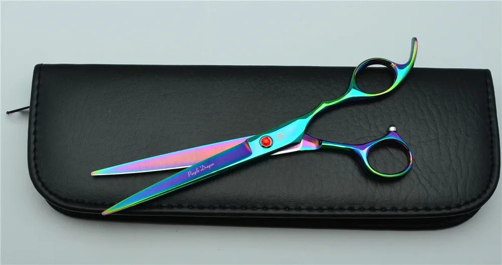 Японские Парикмахерские ножницы с фиолетовым драконом 683 #7 дюймов 19 см 440C для