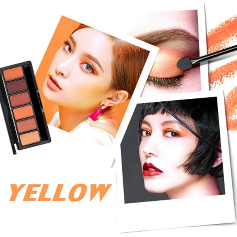 Горячая 6 видов цветов Блеск тени для век Палетка Гламурная смоуки Айз палитра
