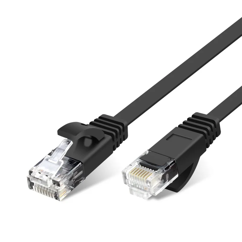 

2M 6FT Pure copper wire CAT6 Flat UTP Ethernet Network Cable RJ45 Patch LAN cable black white color