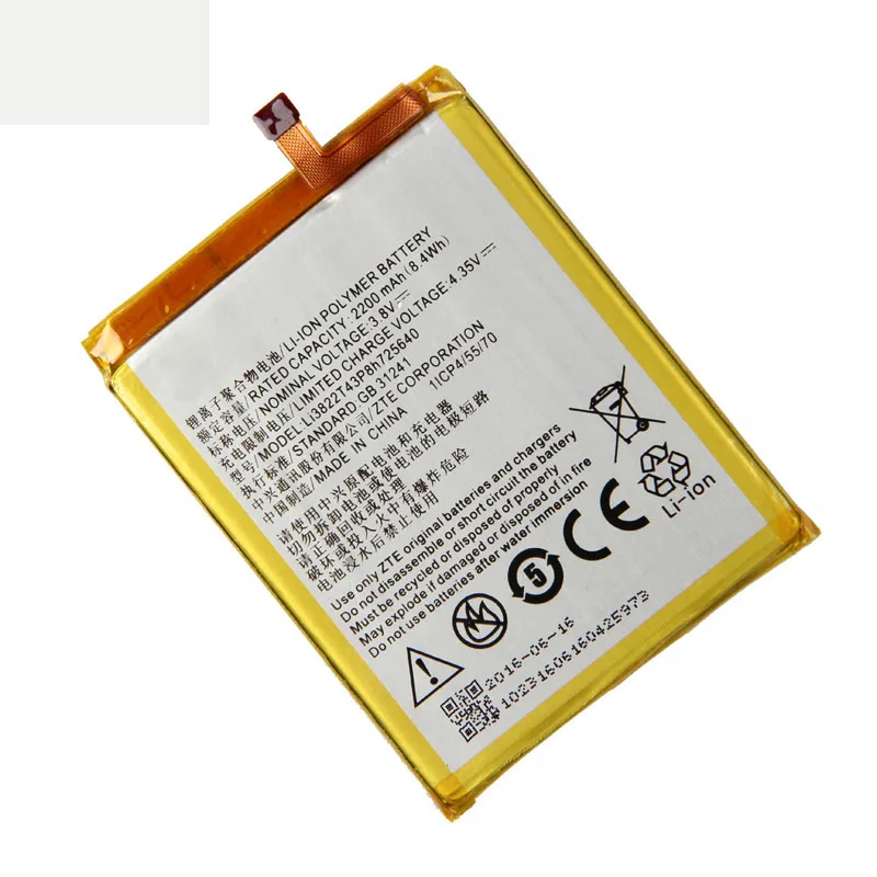 Оригинальный аккумулятор Li3822T43p8h725640 для телефона ZTE Blade A510 BA510 2200 мАч|Аккумуляторы мобильных телефонов| |