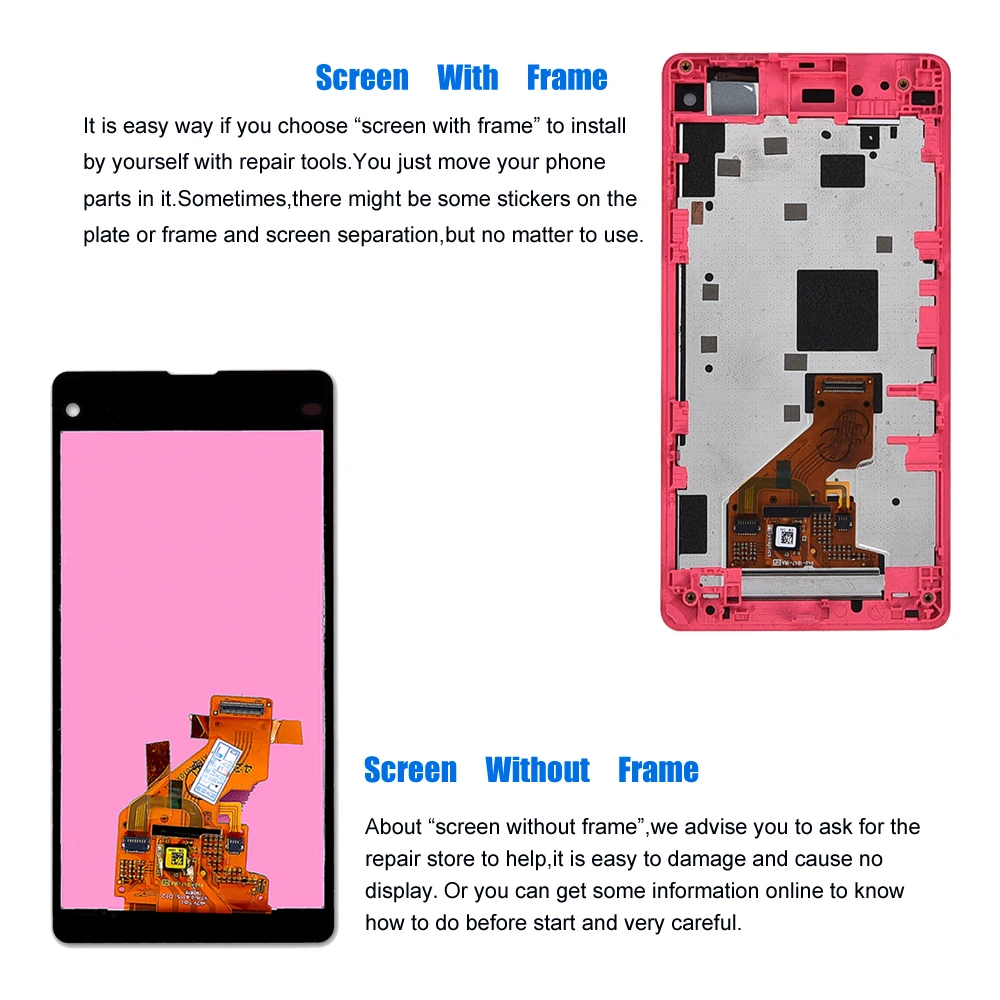 ЖК для SONY Xperia Z1 Компактный дисплей сенсорный экран с рамкой ЖК-дисплей mini D5503 |