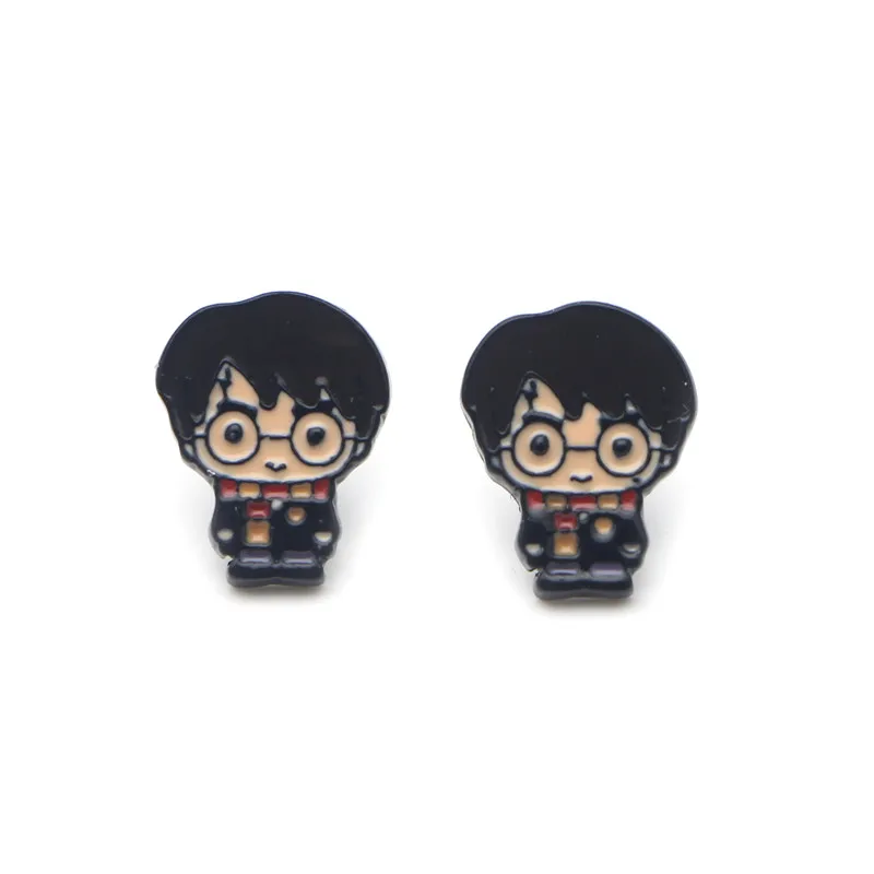 3 DMLSKY волшебник ювелирные изделия для студентов мультфильм Картман серьги гвоздики Эмаль серьги кулон для детей девочек милые аксессуары M2853 - Окраска металла: 3
