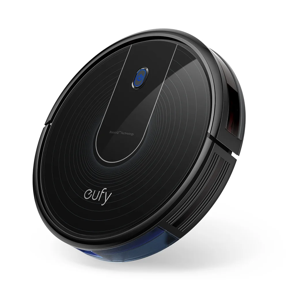 Eufy [BoostIQ] RoboVac 12, супертонкий, 1500 Pa, тихий, самозаряжающийся робот-пылесос, чистит твердые полы до ковров средней ворса - Цвет: Black