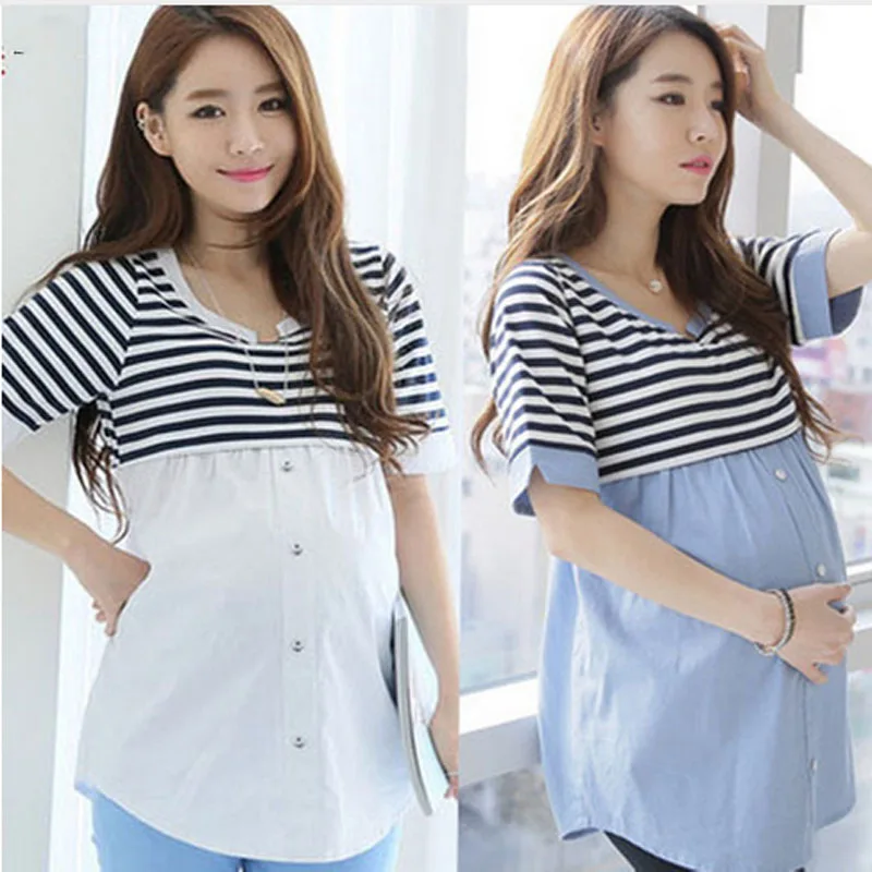 Хлопковое платье рубашка для беременных кормящих матерей|clothes for pregnant|maternity