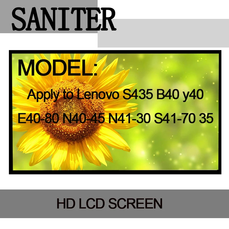 SANITER применяется для Lenovo S435 B40 y40 E40 80 N40 45 35 14 дюймовый ЖК экран ноутбука|laptop lcd screen|lcd
