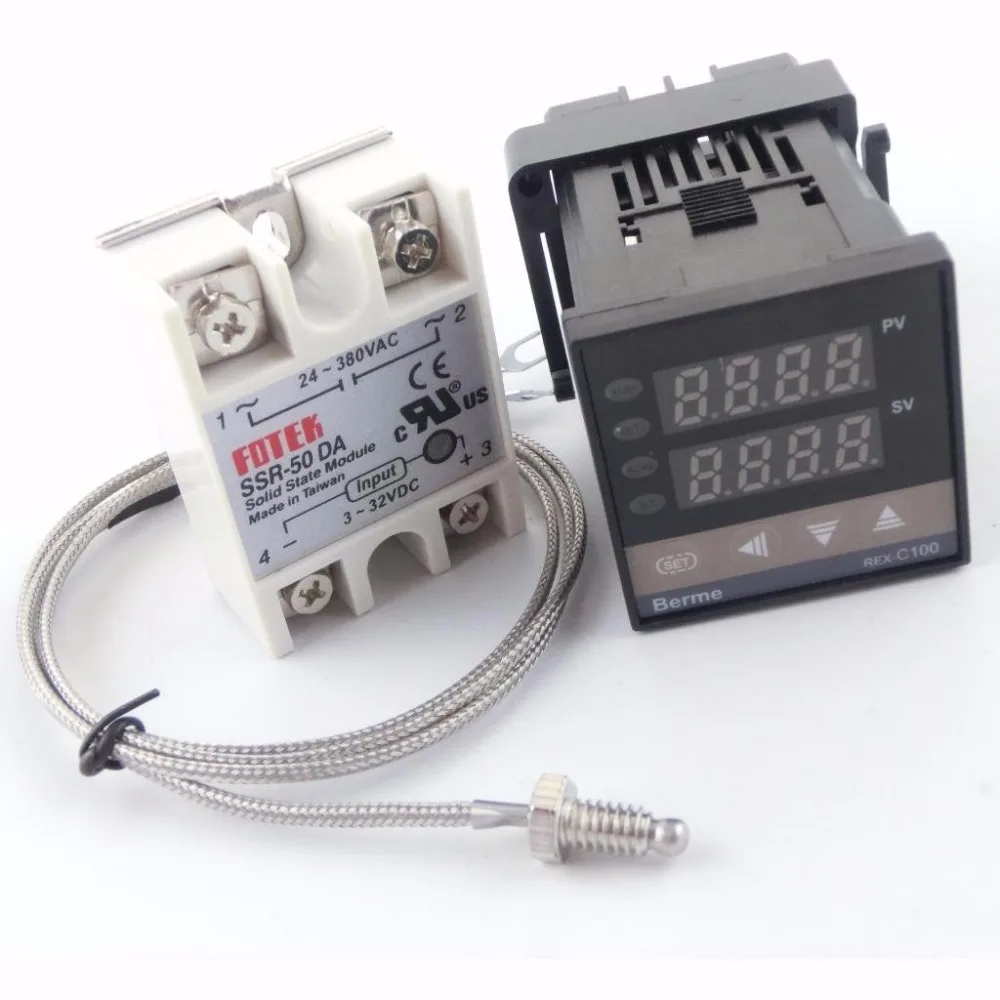 REX C100FK02 V * PID Температура контроллер Набор с 10DA/25DA/40DA/50DA/75DA твердотельные реле и 1M K