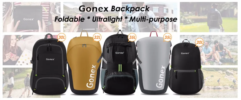Gonex 32L легкий рюкзак складной складывающийся спортивный рюкзак сумка для рыбалки тактический военный треккинг с мешочком 210D нейлон