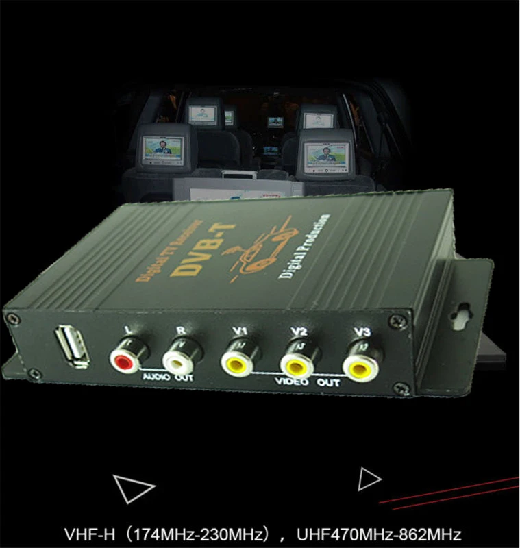 ТВ ресивер HD DVB T MPEG4 тюнер 4 сторонняя двойная антенна автомобильная Мобильная