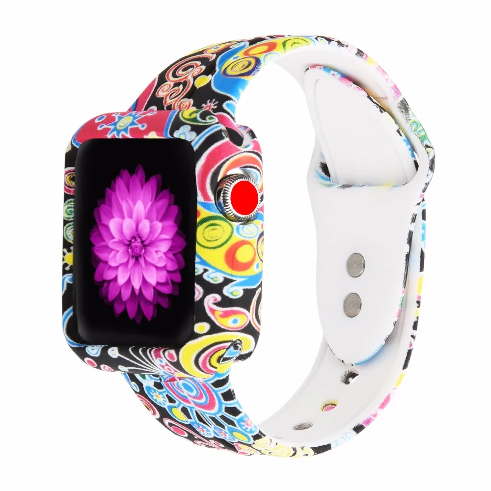 Мягкий и тонкий чехол Bemorcabo из ТПУ с принтом для Apple Watch 38 мм 42 мм для iwatch TPU Защитный чехол для Apple Watch 1 2 3