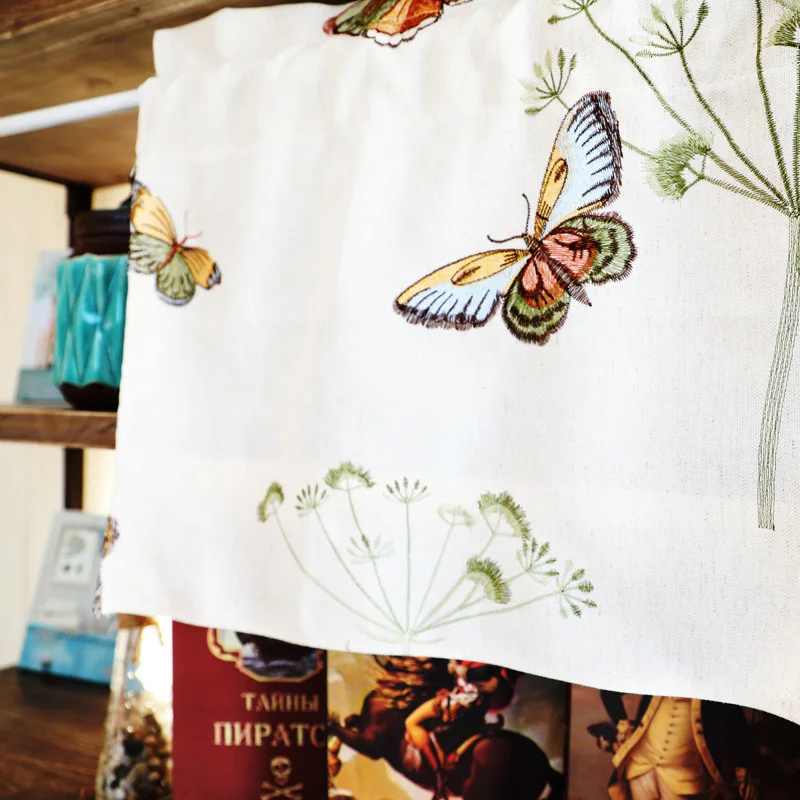 XYZLS новая пасторальная Роскошная бабочка вышитая кухня занавеска кафе