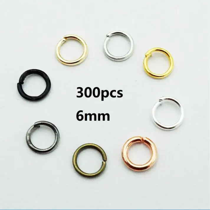 Circle 300pcs 6mm 100 шт./лот застежка "Лобстер" крючок и 300 шт Открытый круг прыгающие кольца открытая одна петля для DIY ожерелье браслет Изготовление ювелирных изделий - Цвет: Circle 300pcs 6mm