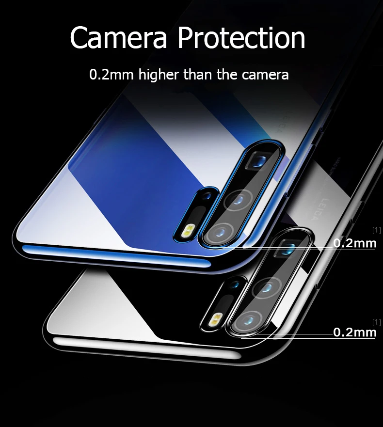 Модный чехол для Huawei P30 Pro с 3D лазерным покрытием роскошный мягкий прозрачный из