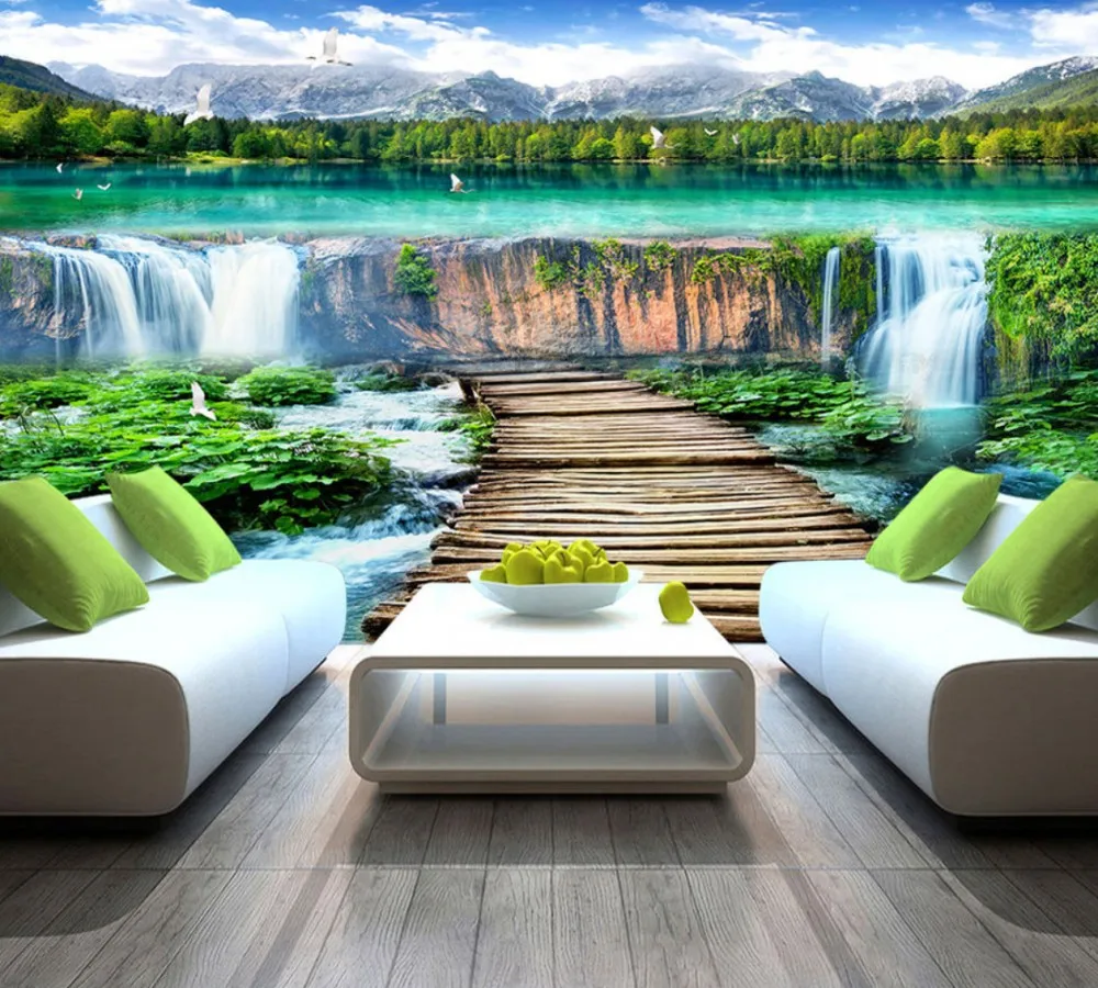 Бесплатная доставка пейзаж с изображением богатства и воды настенные 3D обои на